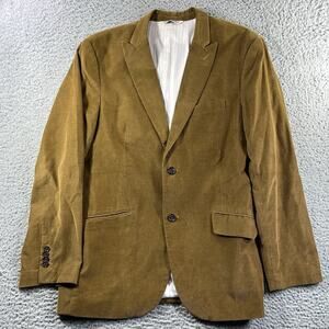 BANANA REPUBLIC CORDUROY BLAZER MENS 44R TAN BROWN TWO BUTTON SINGLE BREASTED